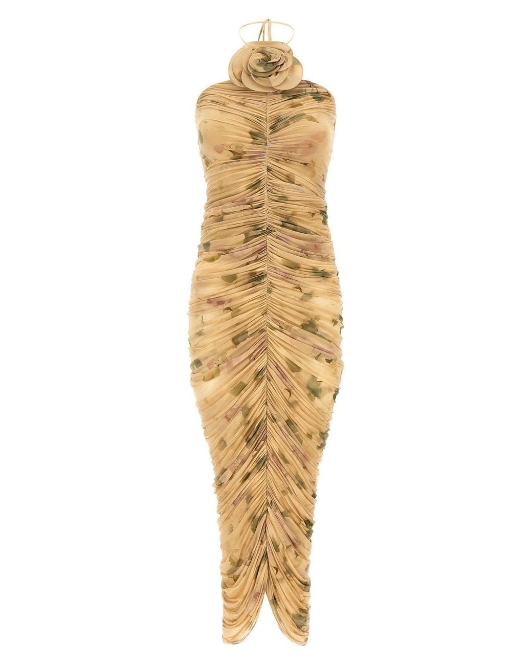 Magda Butrym Metallic The 'Dress37' Gown With 3D Floral Embellishment