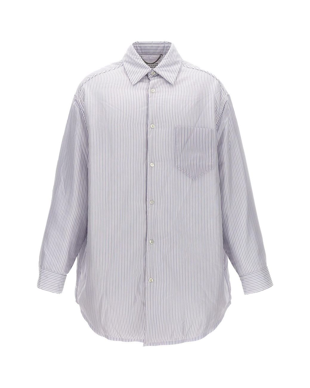 Maison Margiela White Striped Shirt Jacket for men