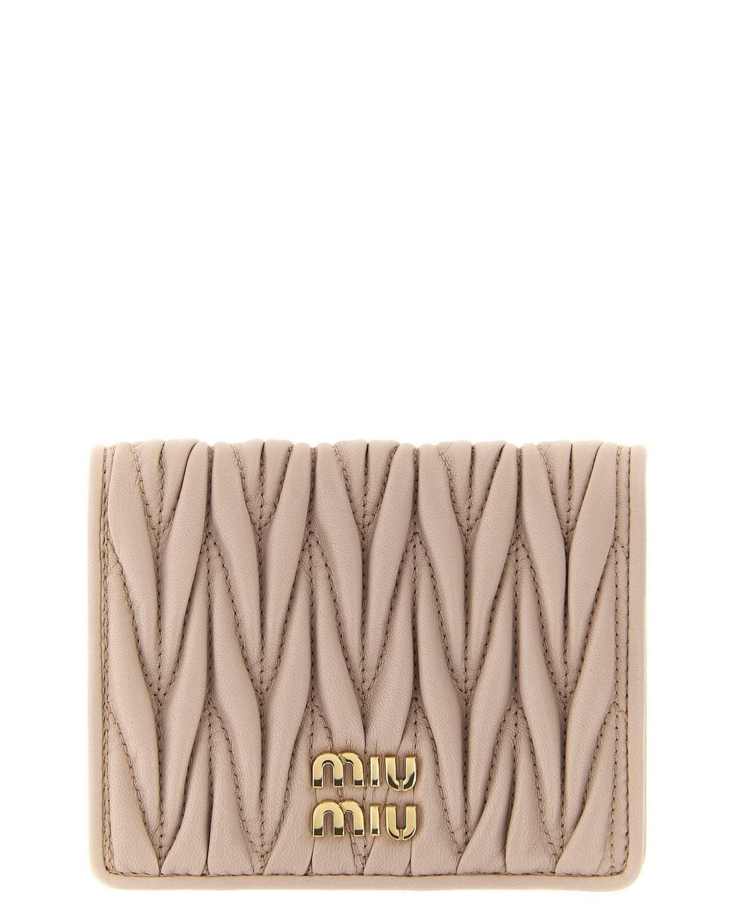 Miu Miu Pink Small Matelassé Nappa Wallet