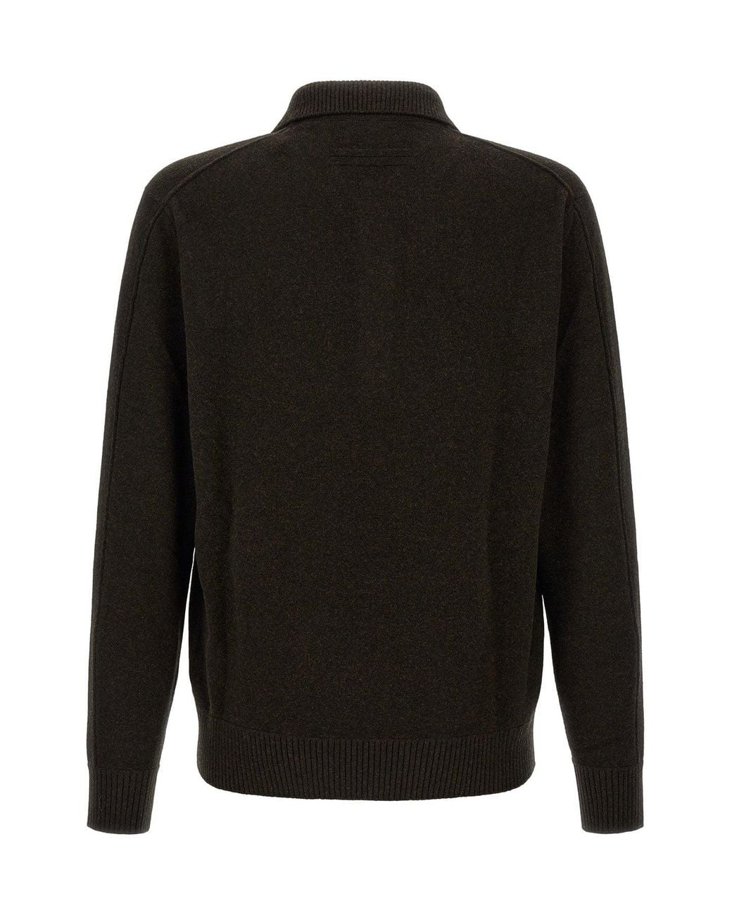 Zegna Black Wool And Cashmere Polo Shirt for men