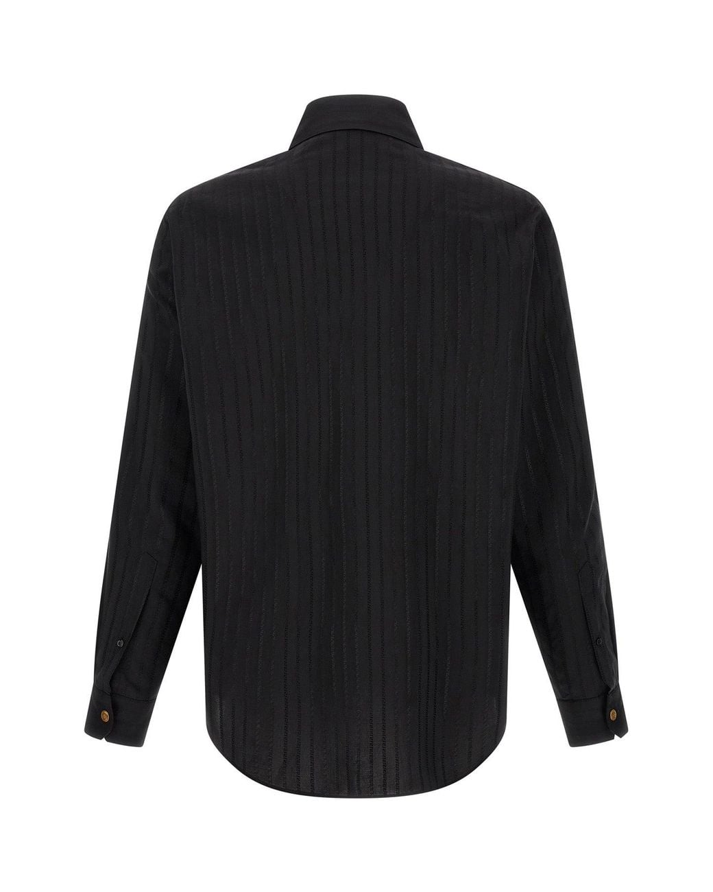 Versace Black Jacquard Silk Shirt for men