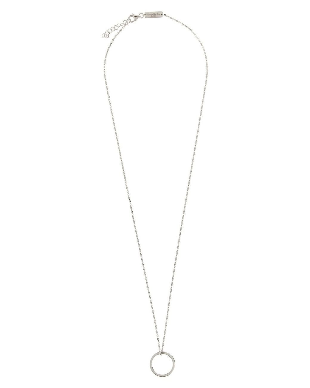 Maison Margiela White 'Logo Ring' Necklace for men