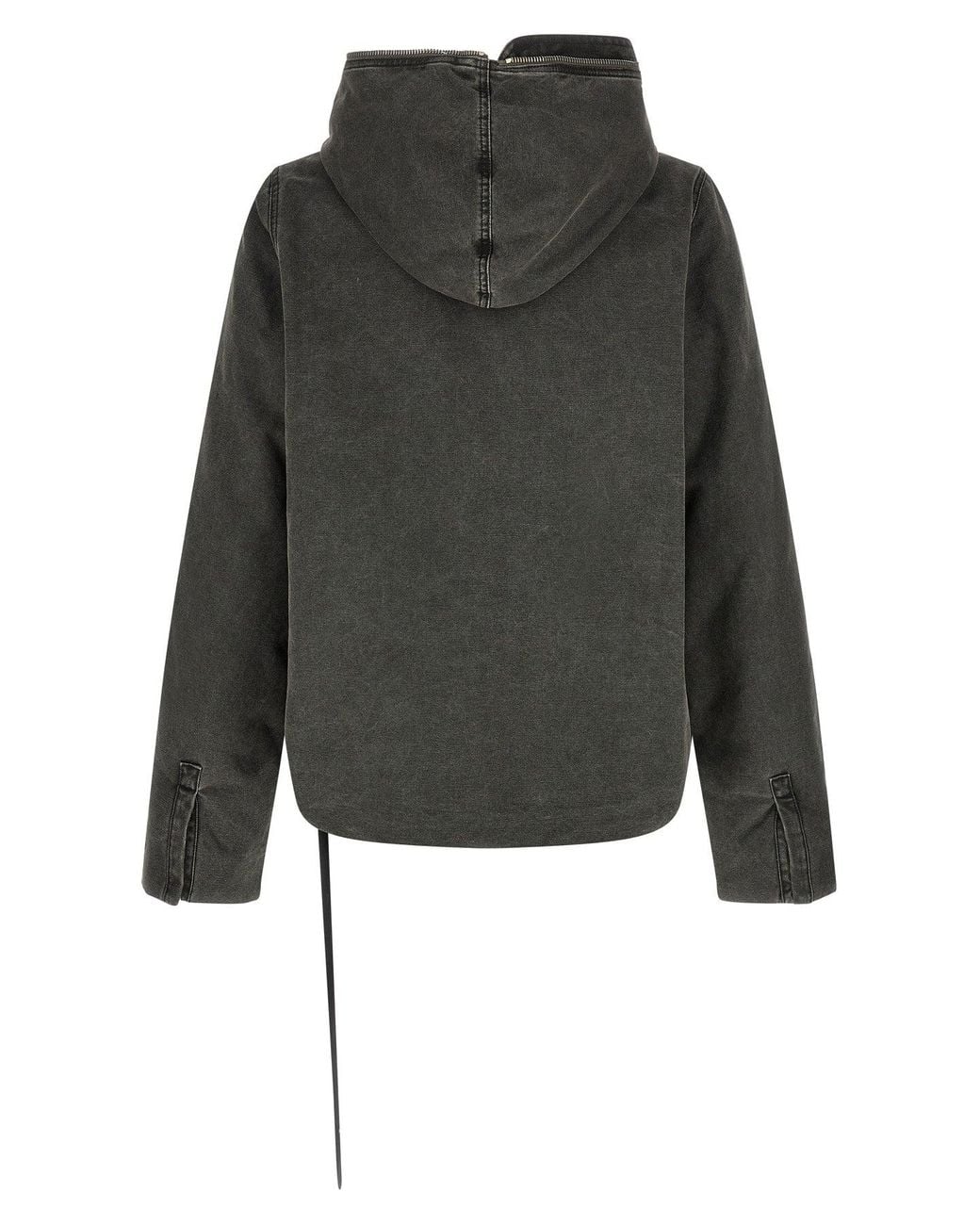 Rick Owens Black Gimp Zipfront Jacket for men