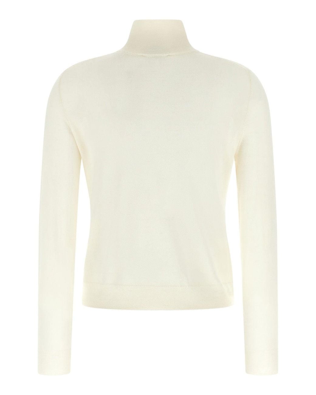 Vince White Off- Cashmere And Silk Turtleneck Sweater