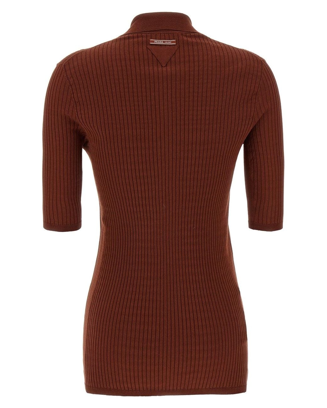 Prada Brown Polo 'Ribbed'