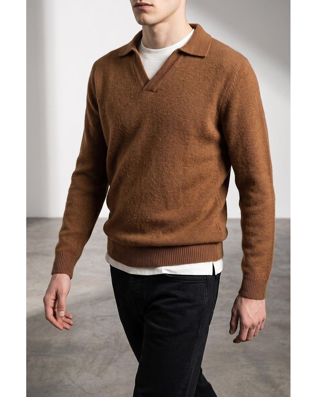 LARMERI STUDIO Brown The 'Cash' Polo Shirt for men