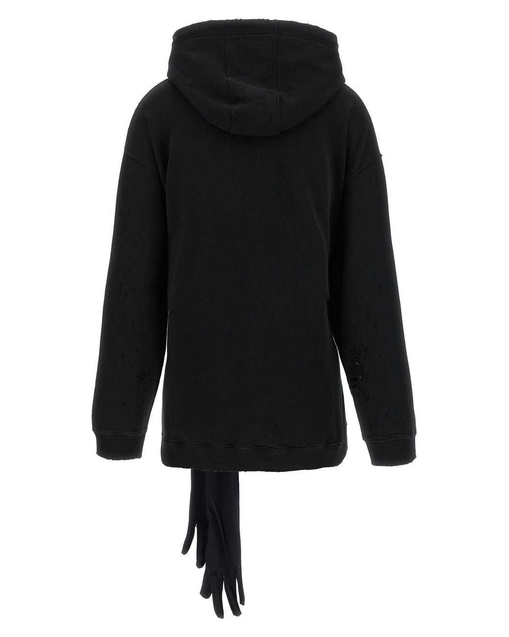 MM6 by Maison Margiela Black Dress 'Hoodie Dress With Gloves'