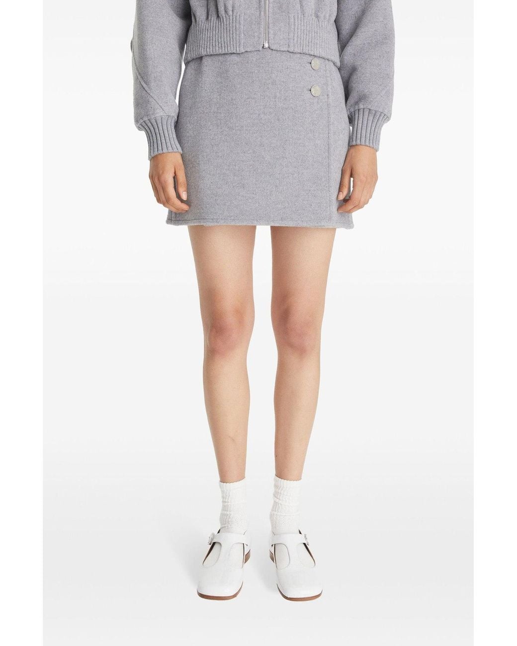 Tory Burch Gray Skirt 'T Monogram Mini Skirt'
