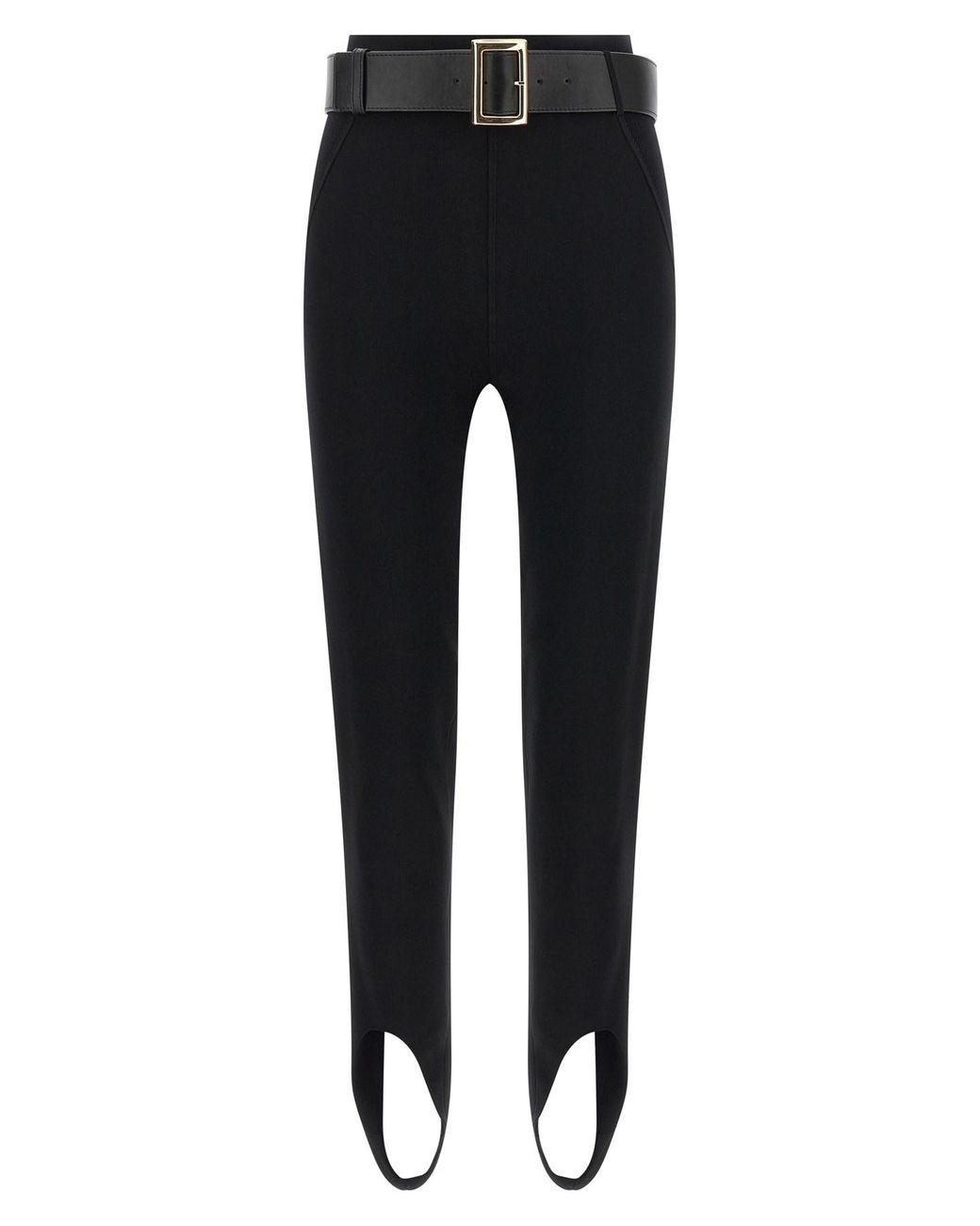 Self-Portrait Black Leggings With Stirrup And Belt