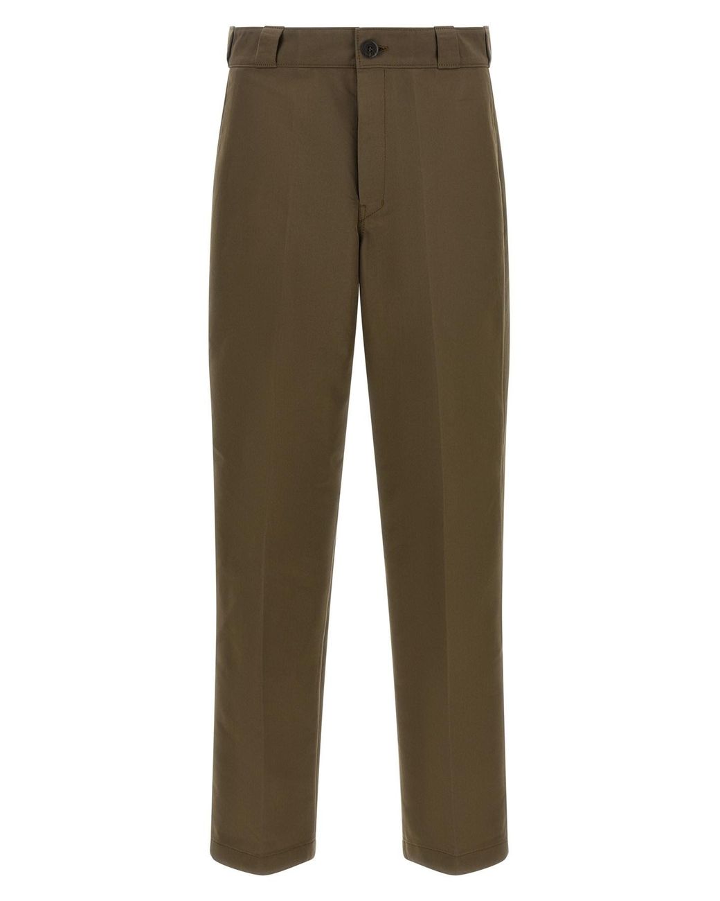 Prada Green Logo Tailored Trousers for men