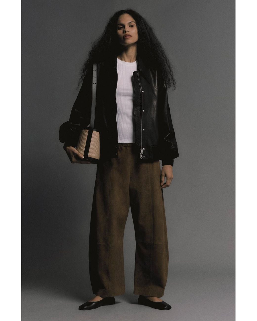 Khaite Natural Clover Lambskin Leather Trousers