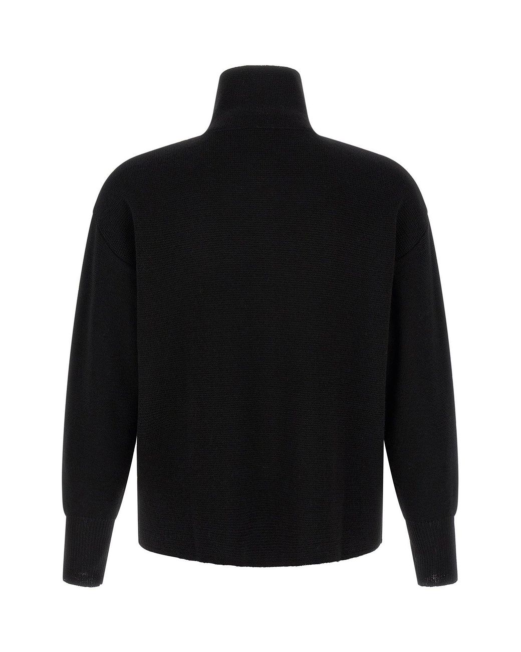 Ma'ry'ya Black High-Neck Zip Knit for men
