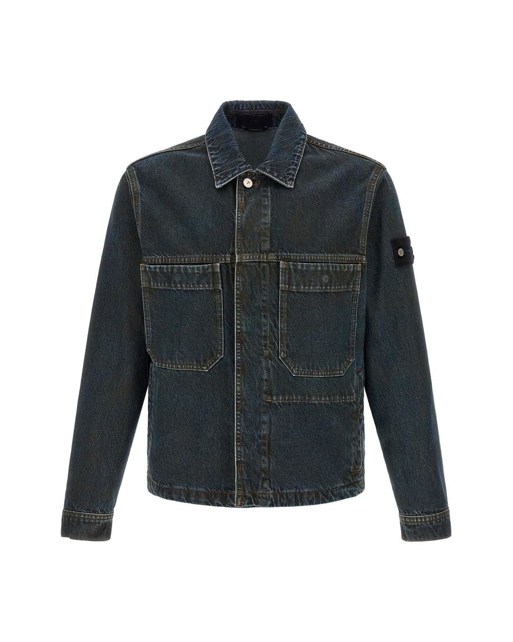 Stone Island Blue Jacket '4100006' Denim Research Capsule for men