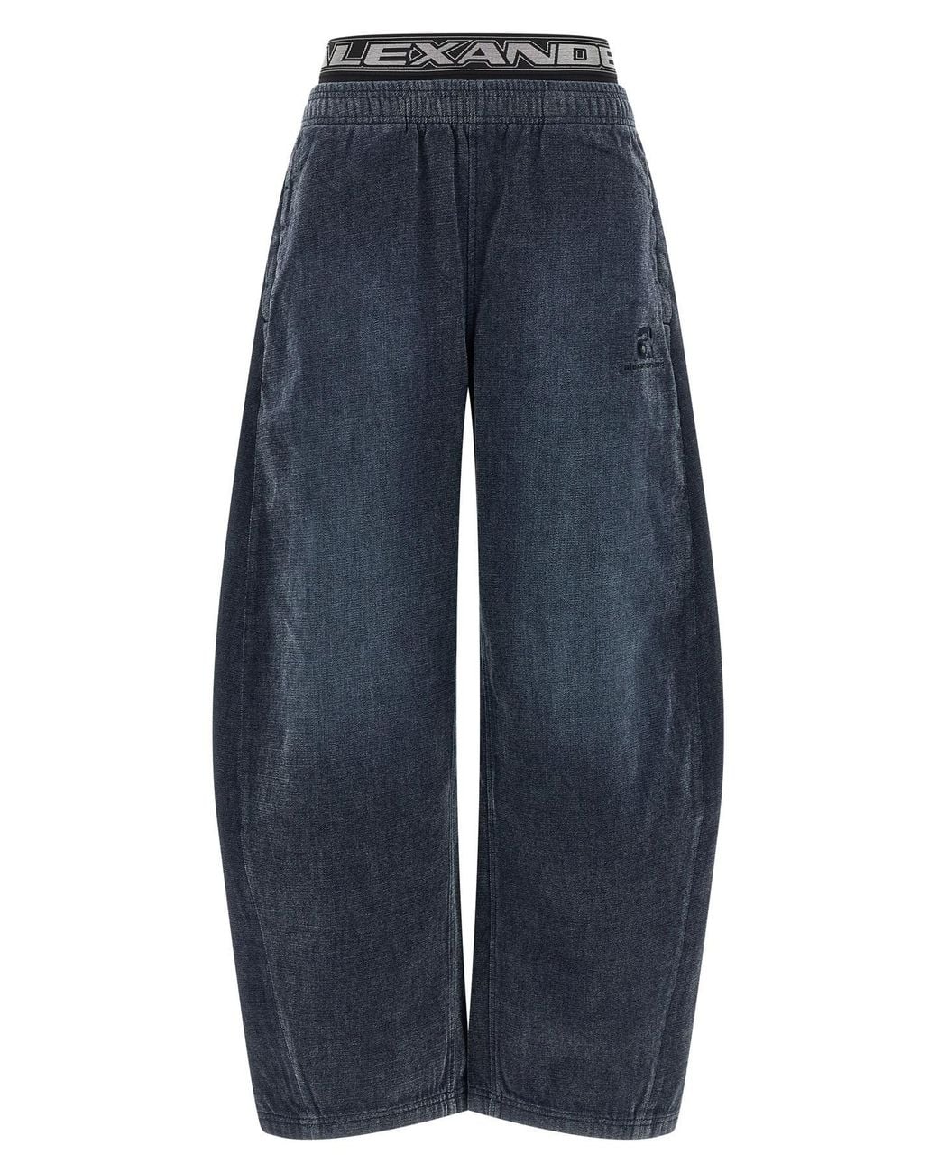 Alexander Wang Blue Denim Pants With Elastic Waistband