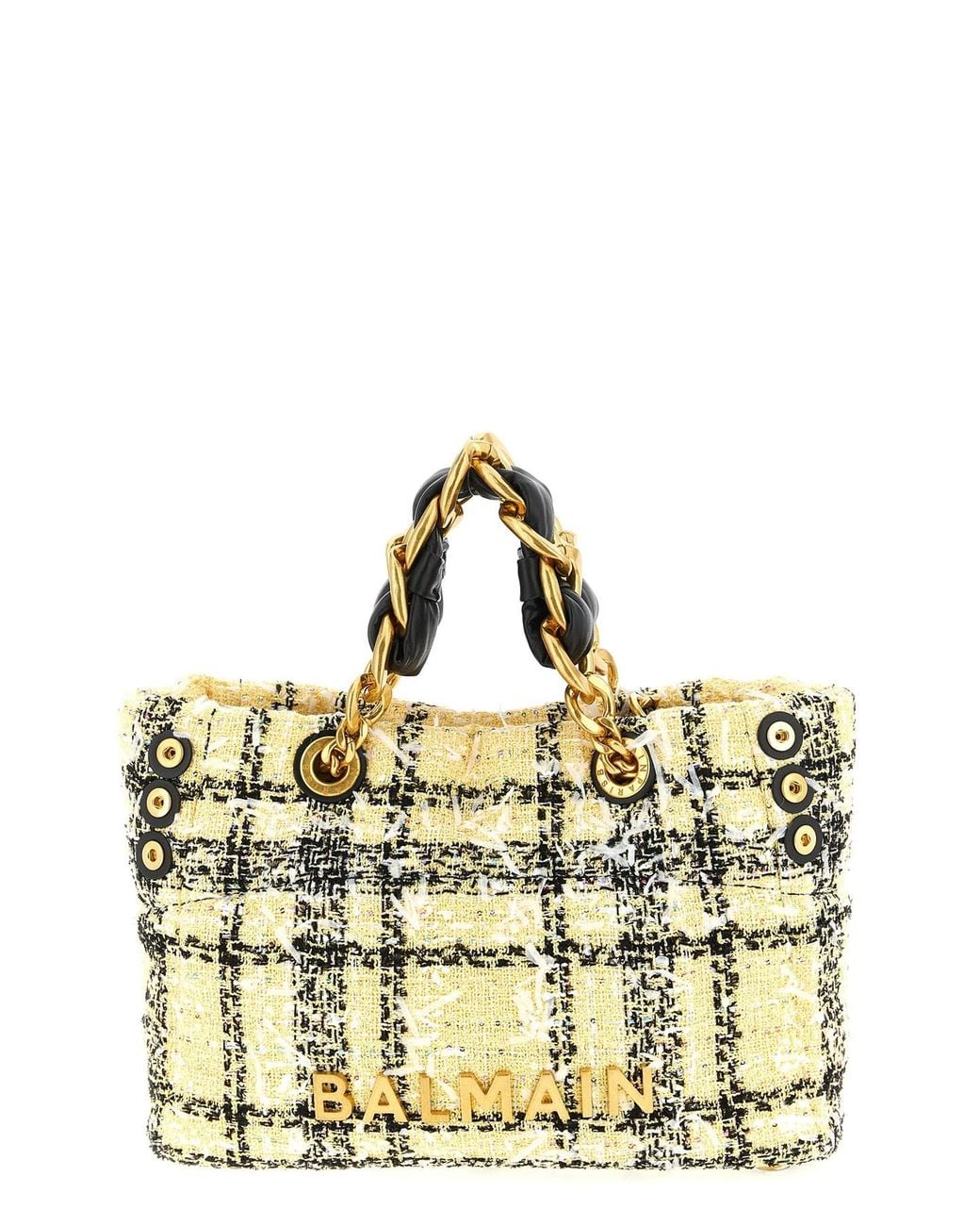 Balmain Metallic 'soft Cabas Small' Shopping Bag