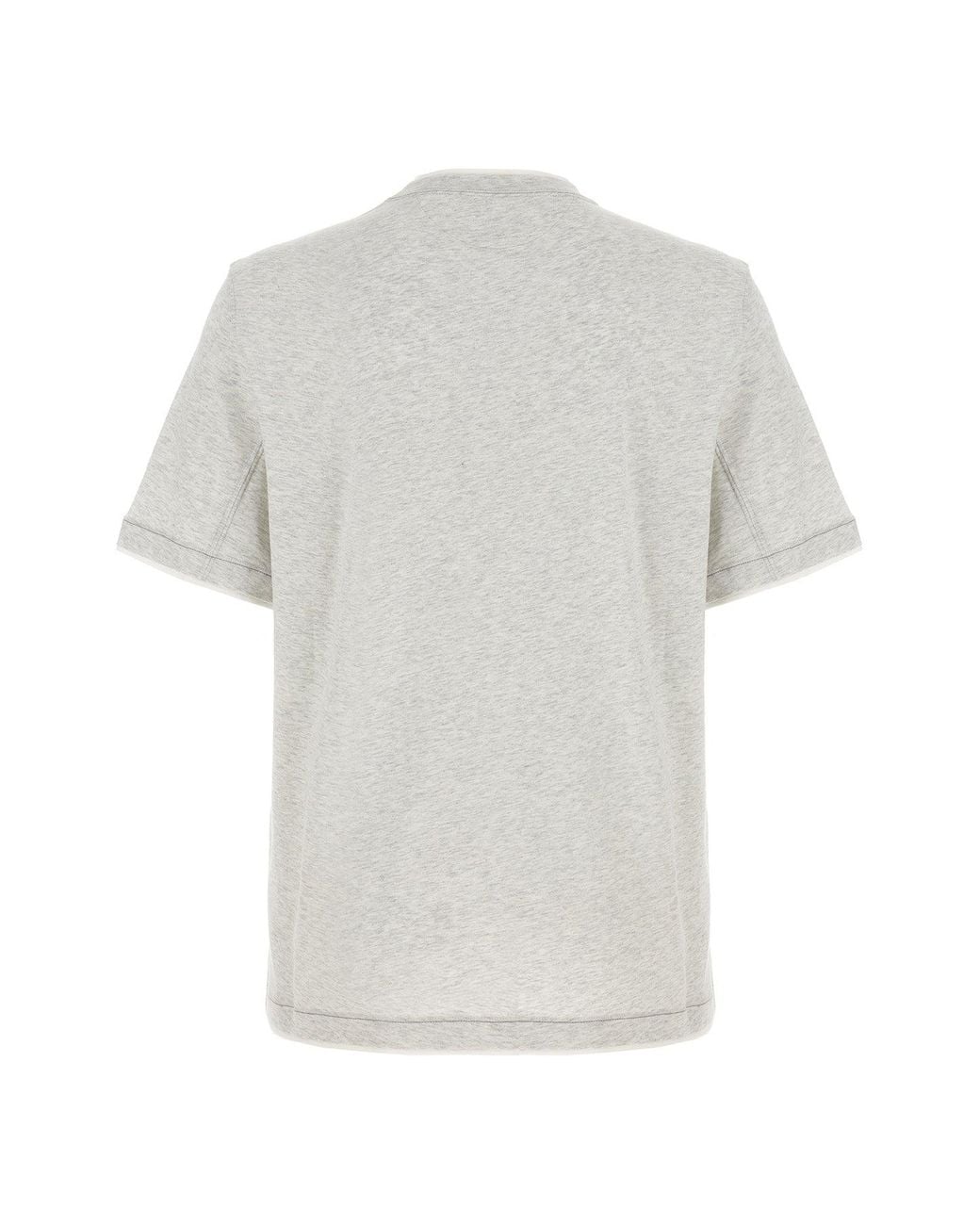 Brunello Cucinelli White T-Shirt 'Layered' for men