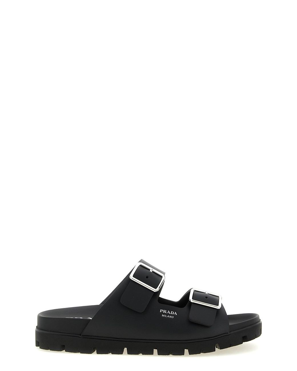 Prada Black Rubber Slides for men
