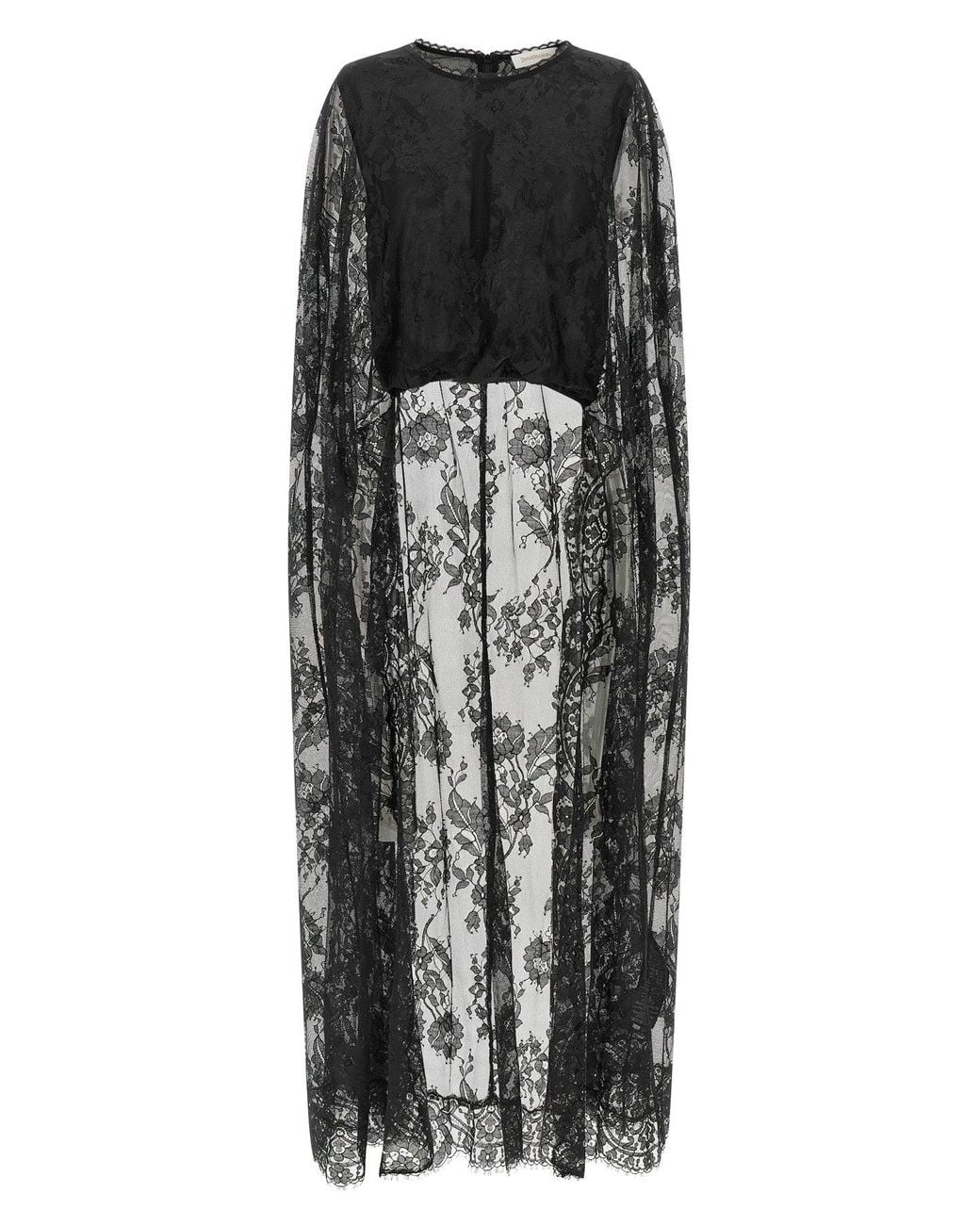 Zimmermann Black Top 'Valiant Lace Caped'