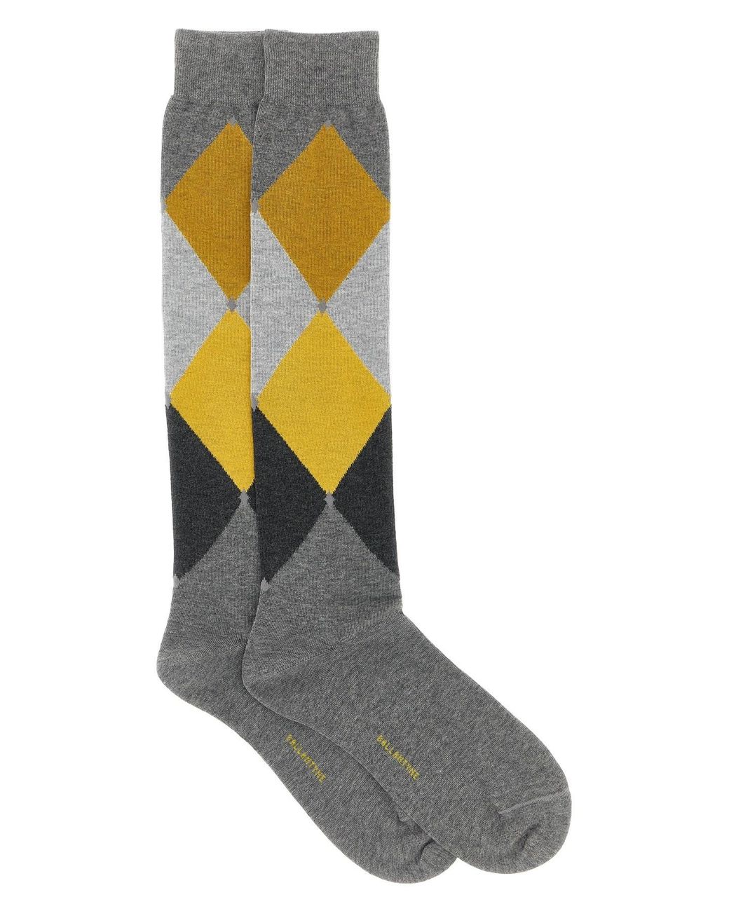 Ballantyne Gray Diamond-shaped Socks for men