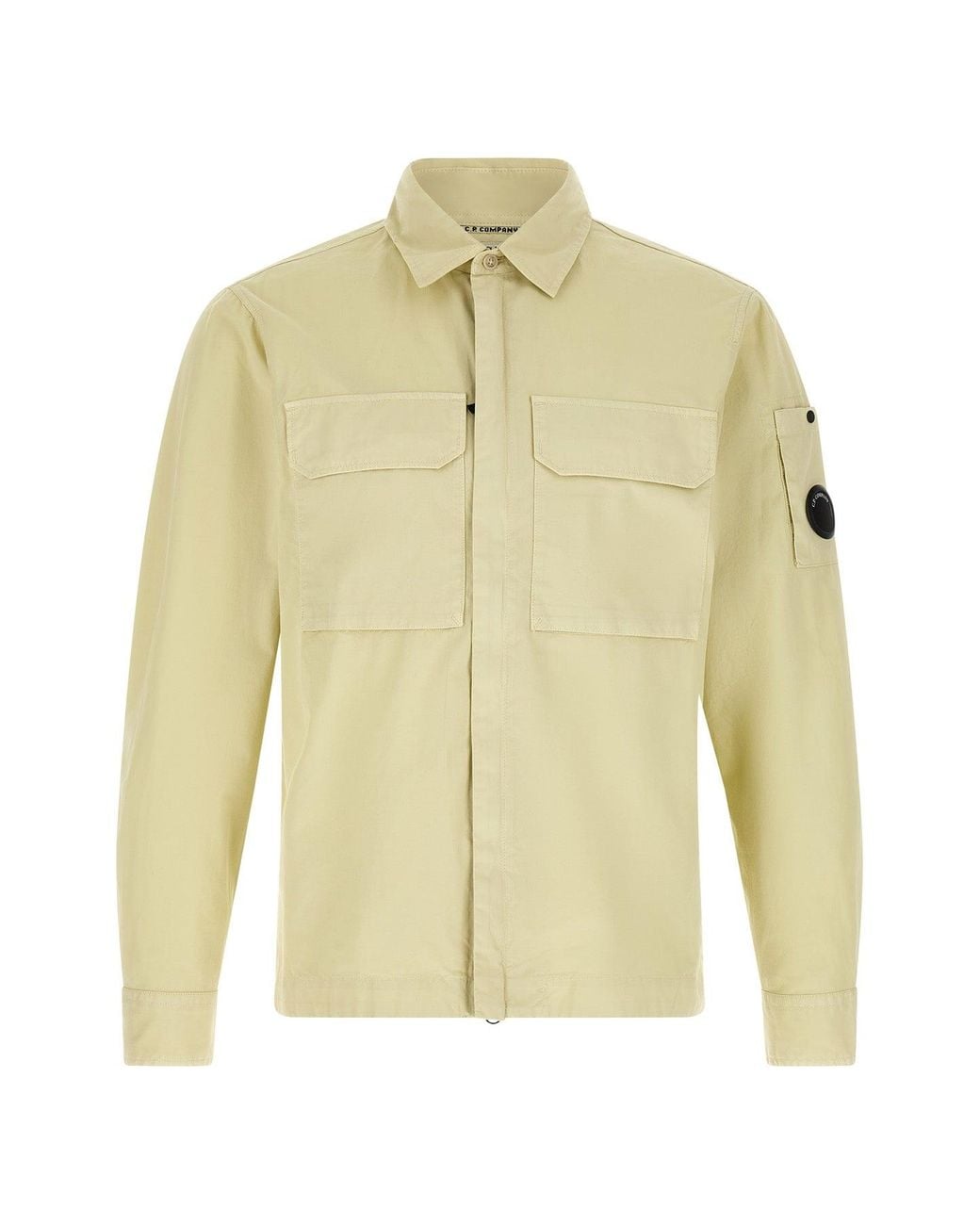 C P Company Yellow C. P. Company C. P. Company Cotton Gabardine Overshirt With Lens Detail for men