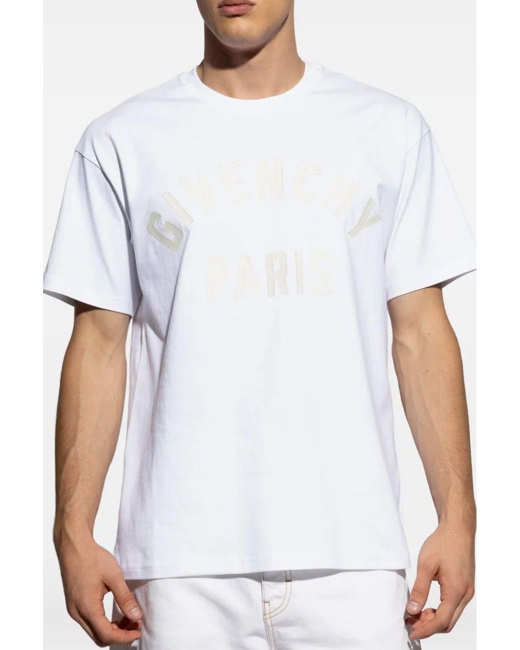 Givenchy White T-Shirt With Logo Appliqué for men