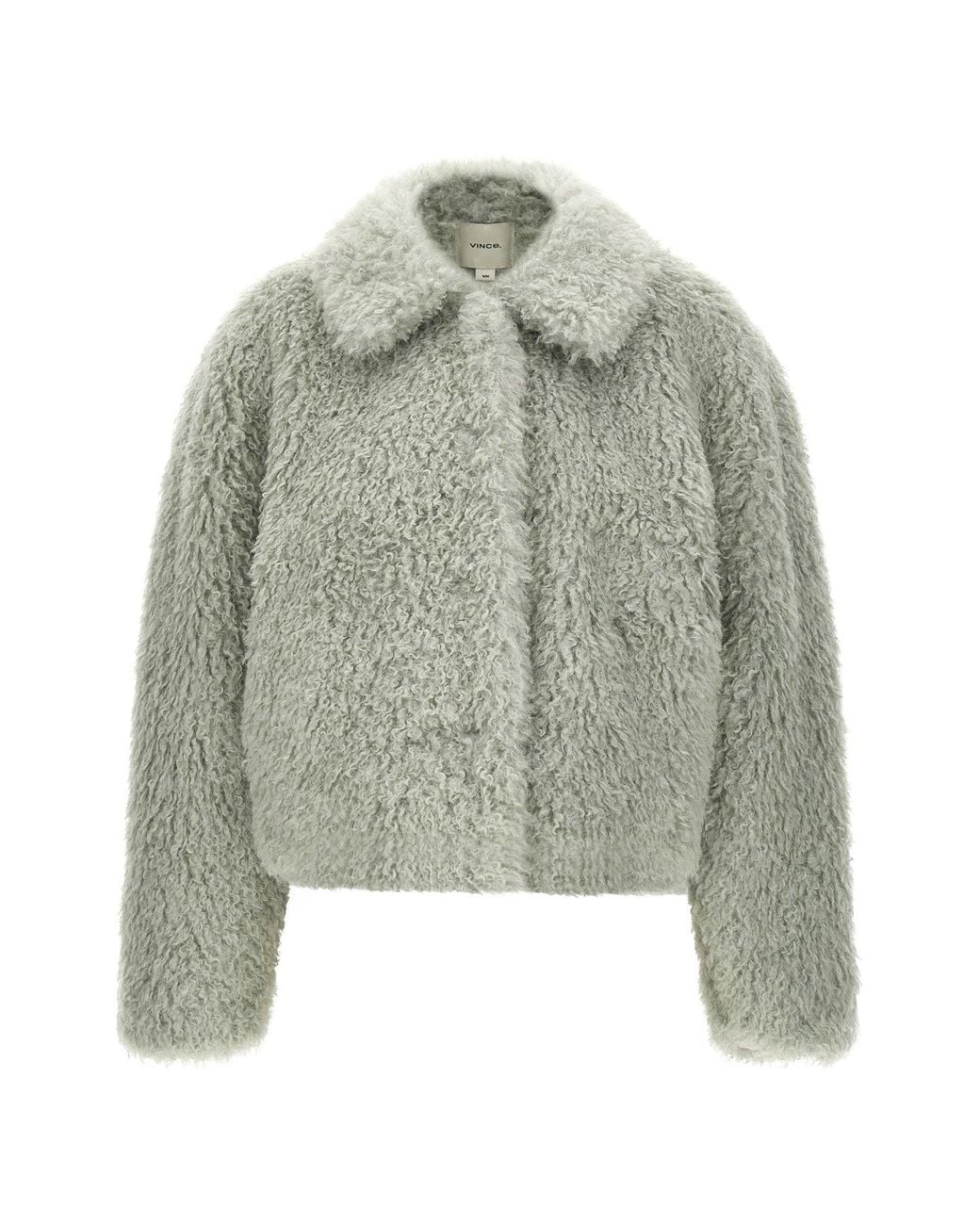 Vince Green Cropped Faux-Fur Jacket