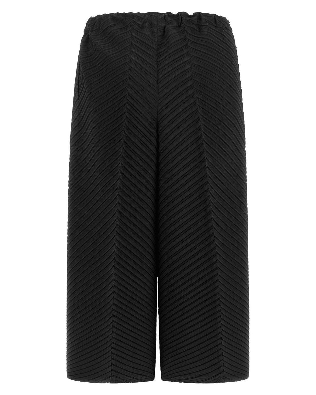 Issey Miyake Black Tubular Pleats Trousers