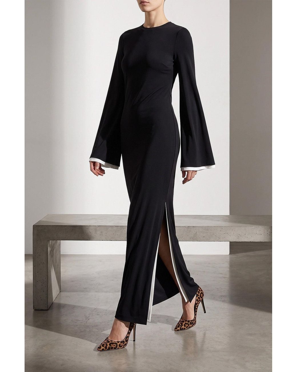 DARKPARK Black Long Double Jersey Dress