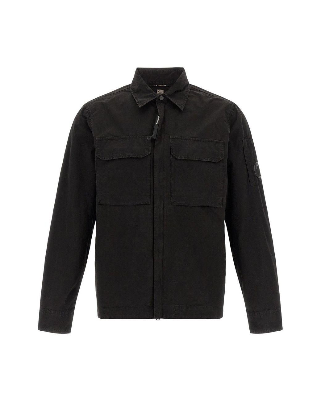 C P Company Black C. P. Company C. P. Company Overshirt With Signature Lens Detail for men