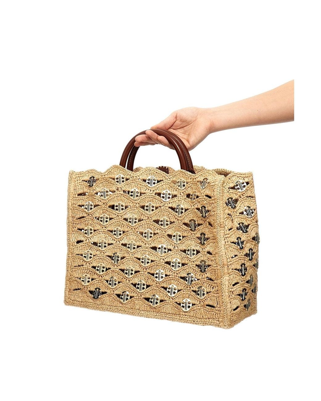 Rabanne Metallic 1969 Raffia Handbag