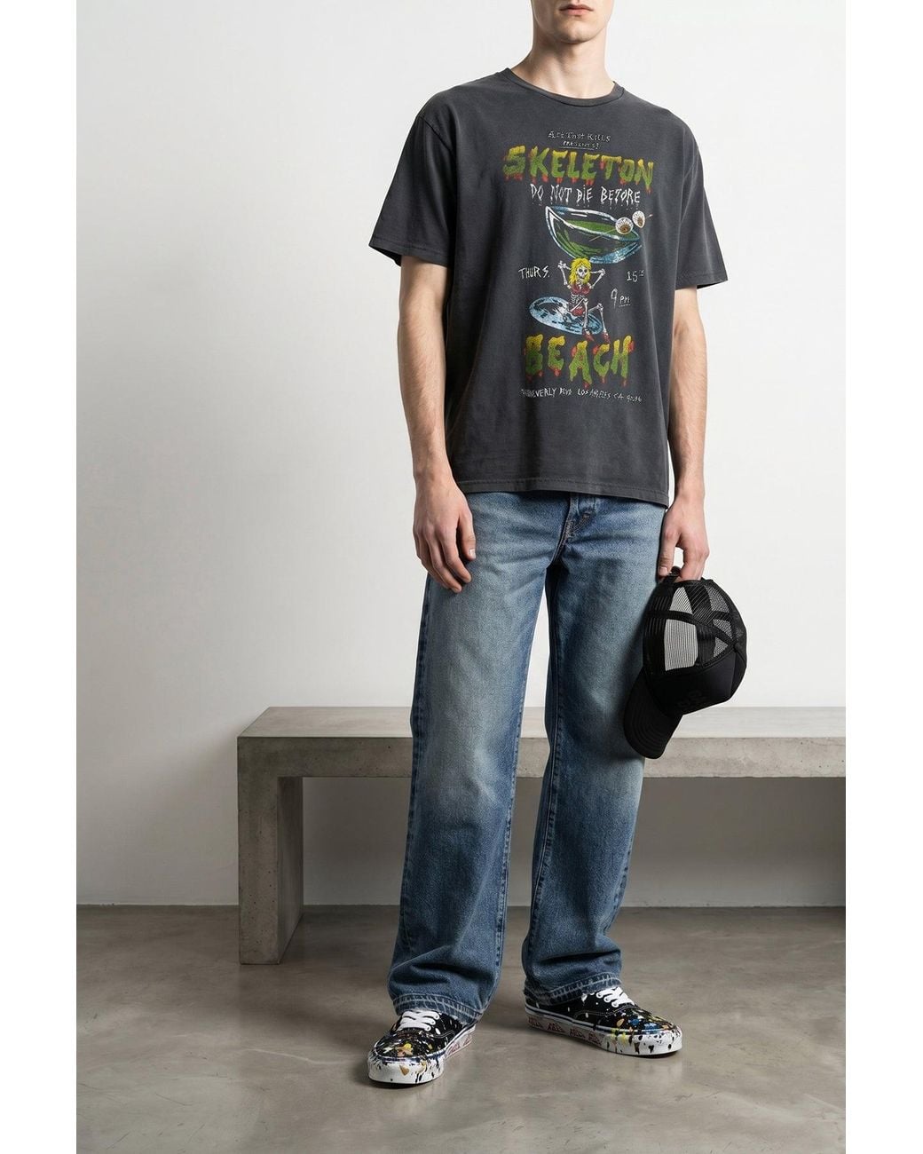 GALLERY DEPT. Blue Jeans With Embroidered Safety Pin Detail for men