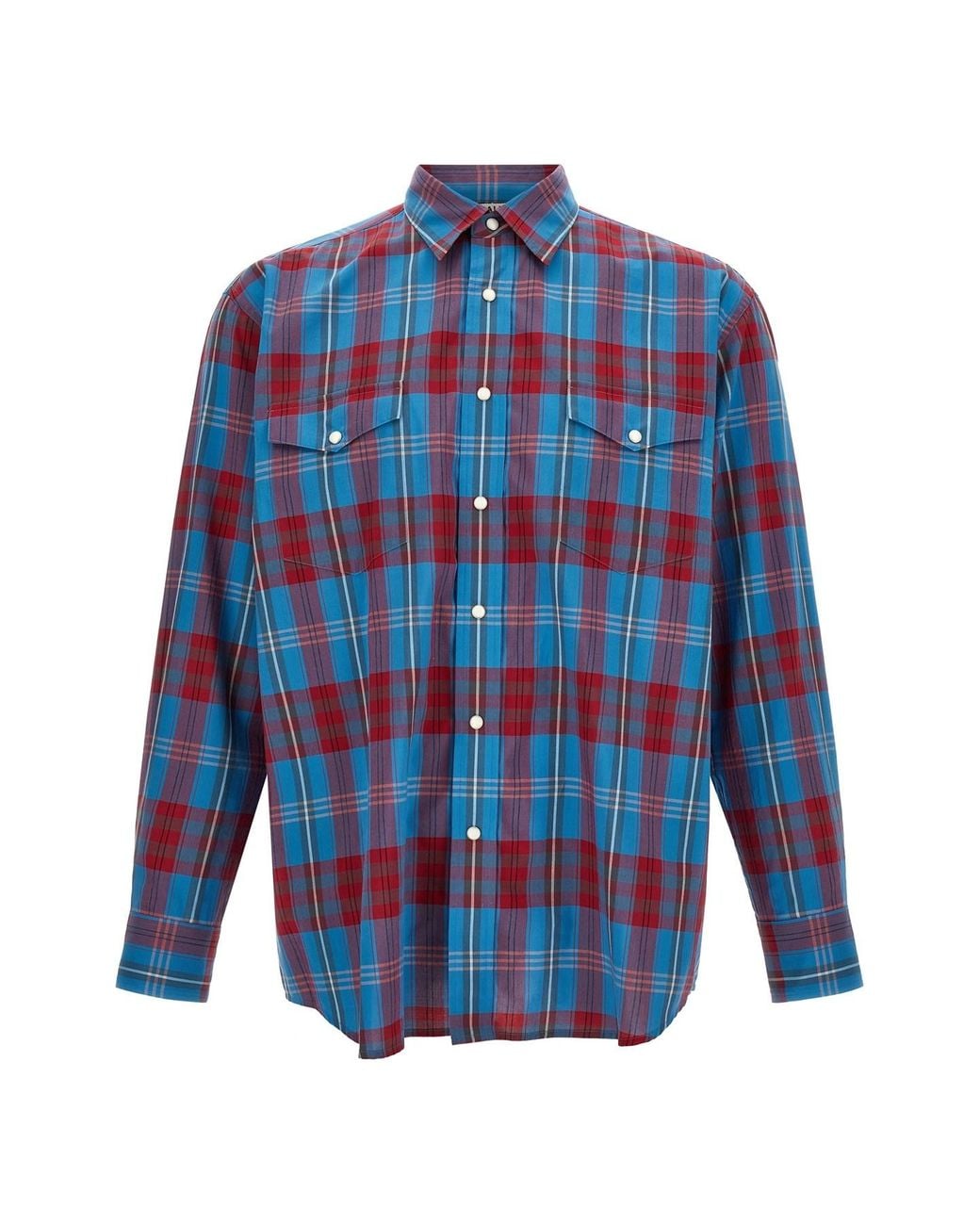 Auralee Blue Check Shirt for men