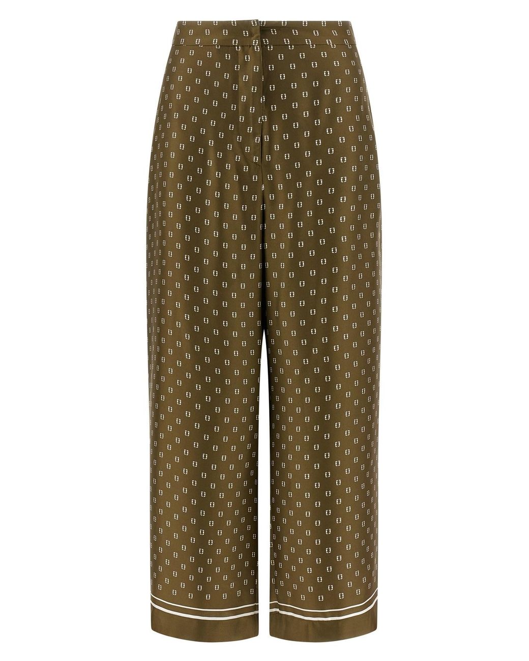 Max Mara Green Straight Flat Front Pants