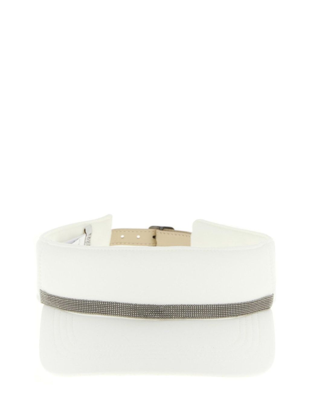 Brunello Cucinelli White Monile Visor