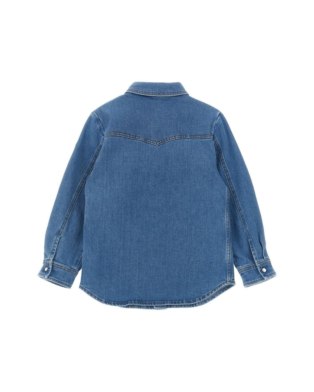 Moncler Blue Denim Shirt With Western Yoke for men