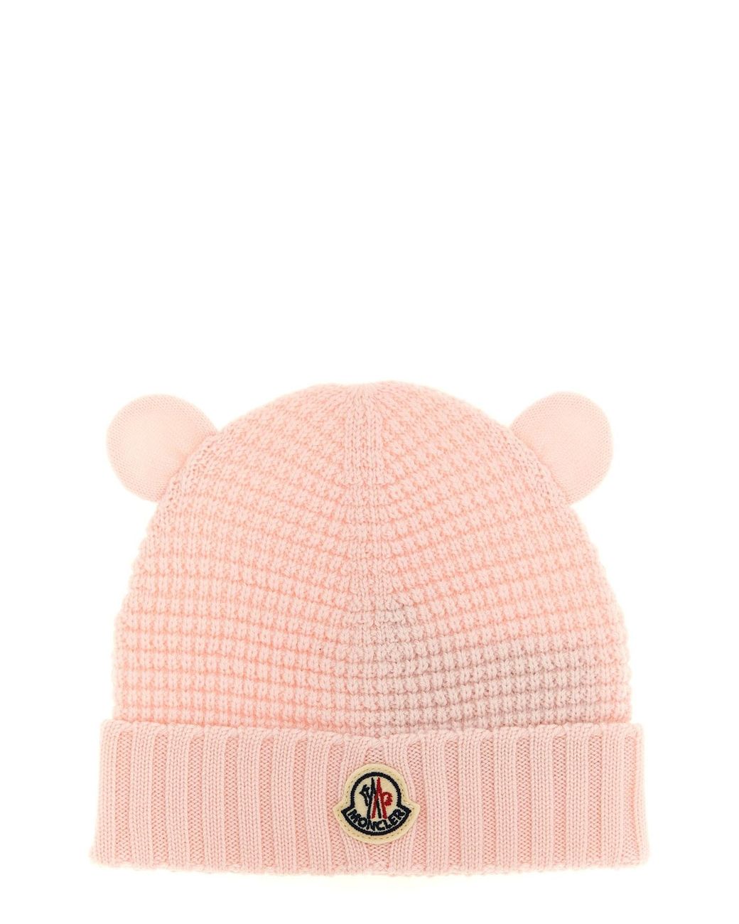 Moncler Pink Teddy Bear Ear Beanie