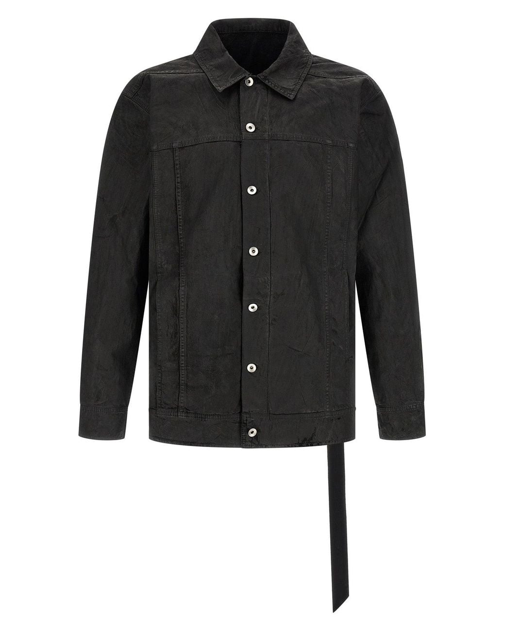 Rick Owens Black Worker Jacket With Metal Hardware for men