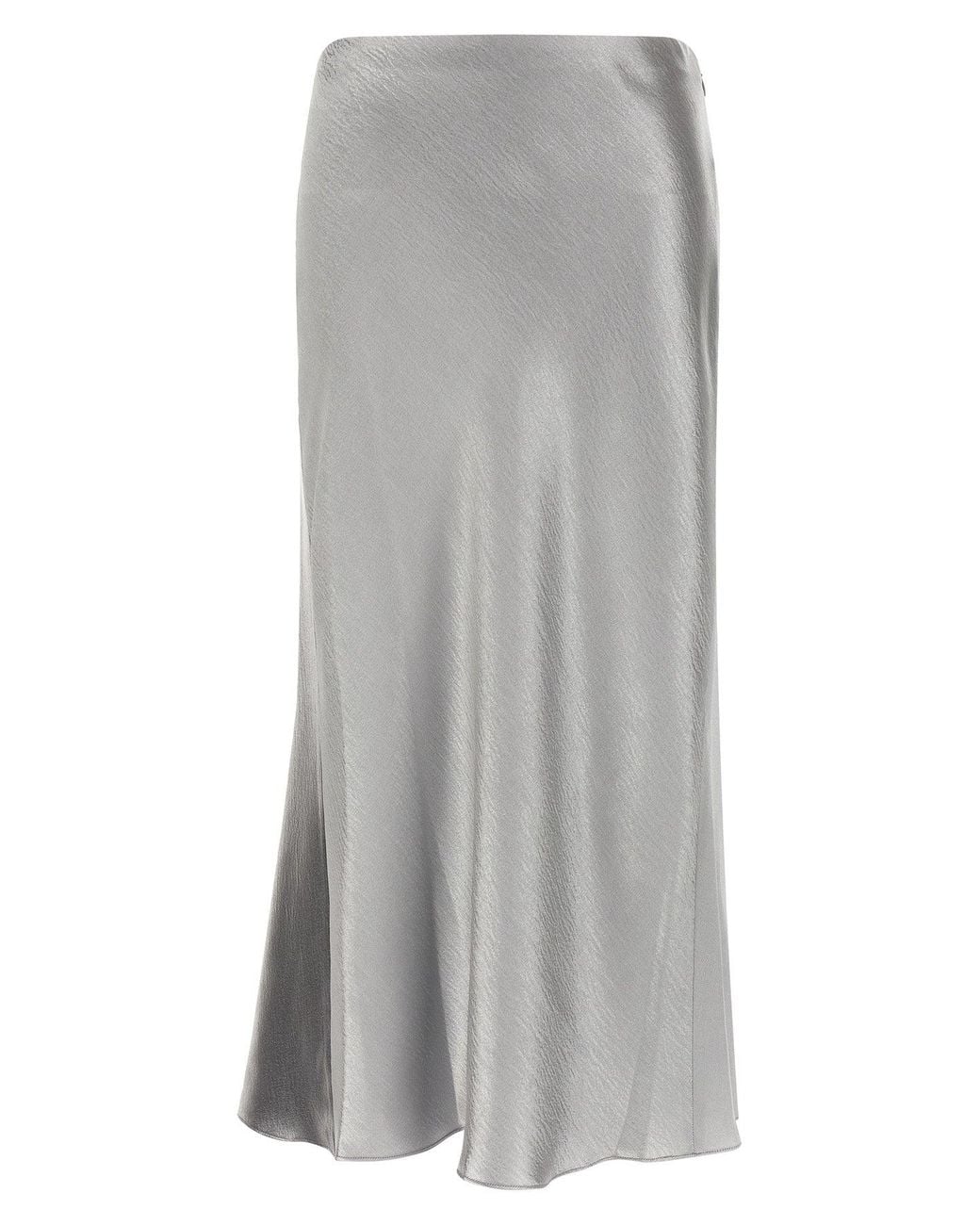 Tory Burch Gray Satin Skirt