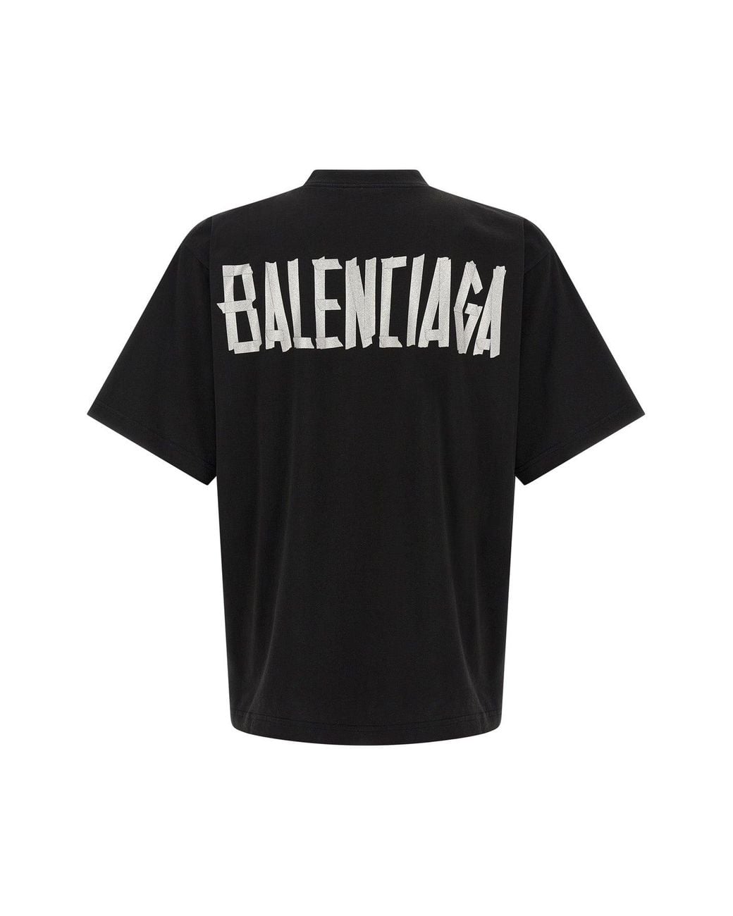 Balenciaga Black Glitter Tape Type T-Shirt