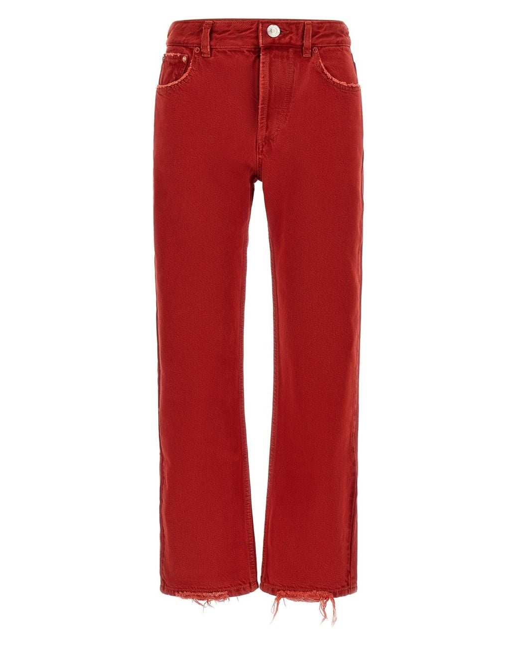 Isabel Marant Red 'daya' Cropped Jeans