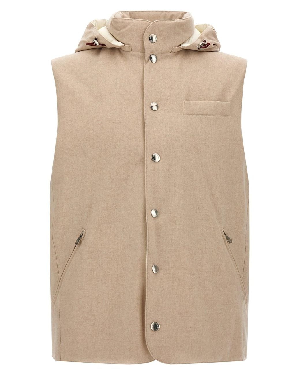 Brunello Cucinelli Natural Flannel Vest for men