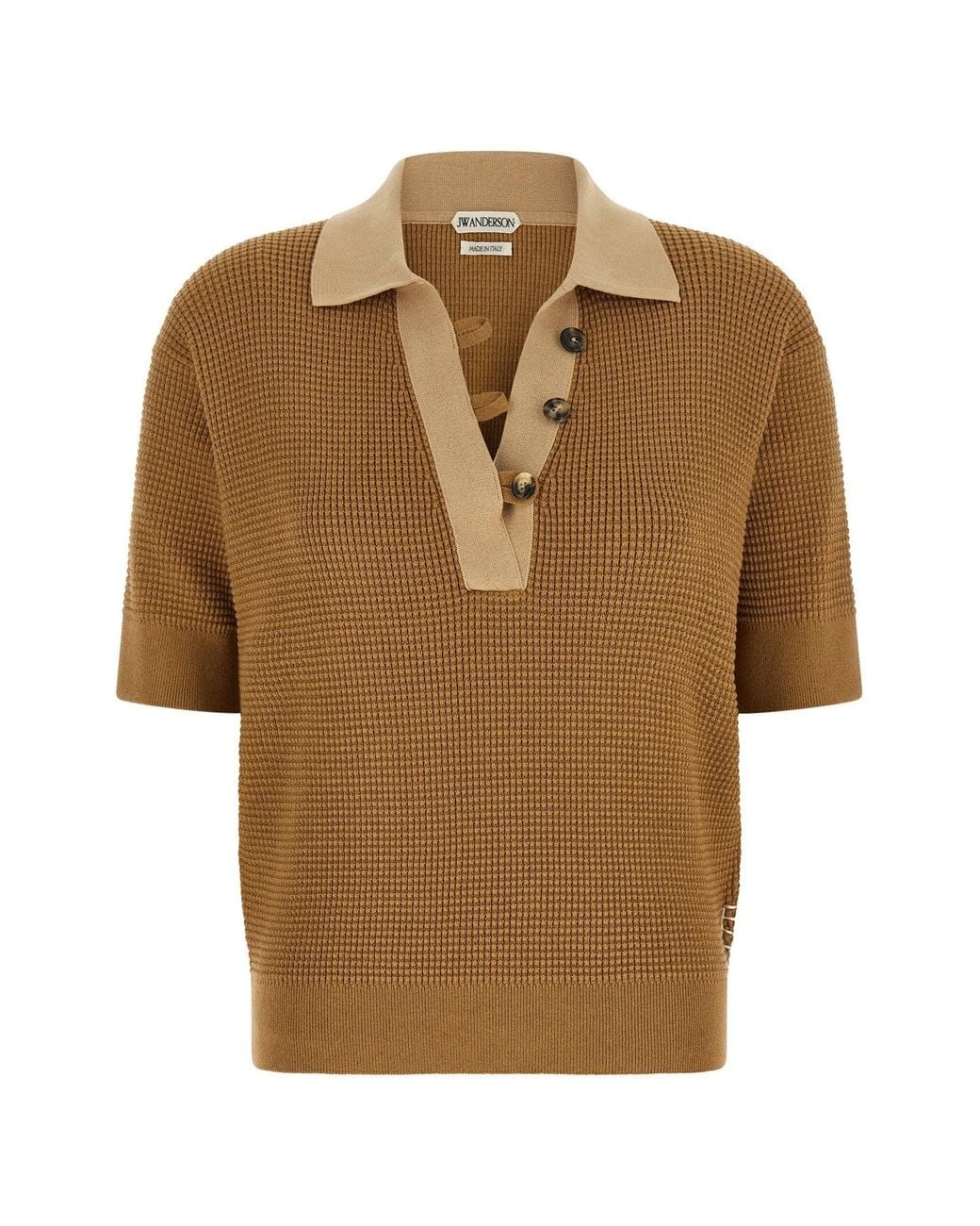 J.W. Anderson Brown J. W.Anderson J. W.Anderson Polo Jumper With Metal Ring Details