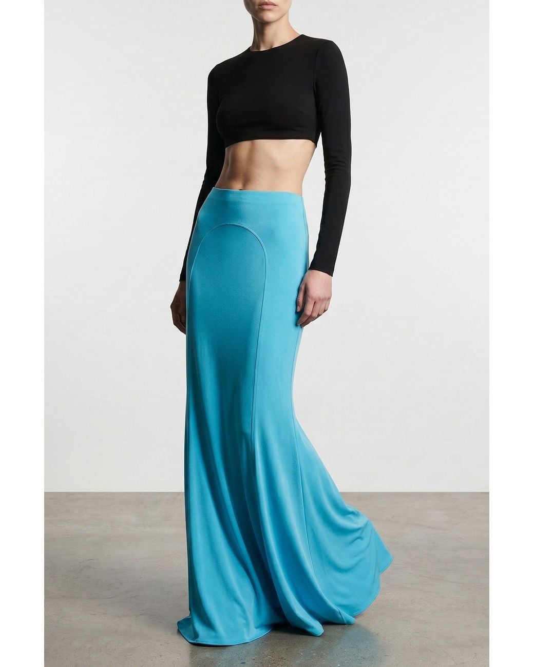 Tom Ford Blue Mermaid Silhouette Maxi Skirt