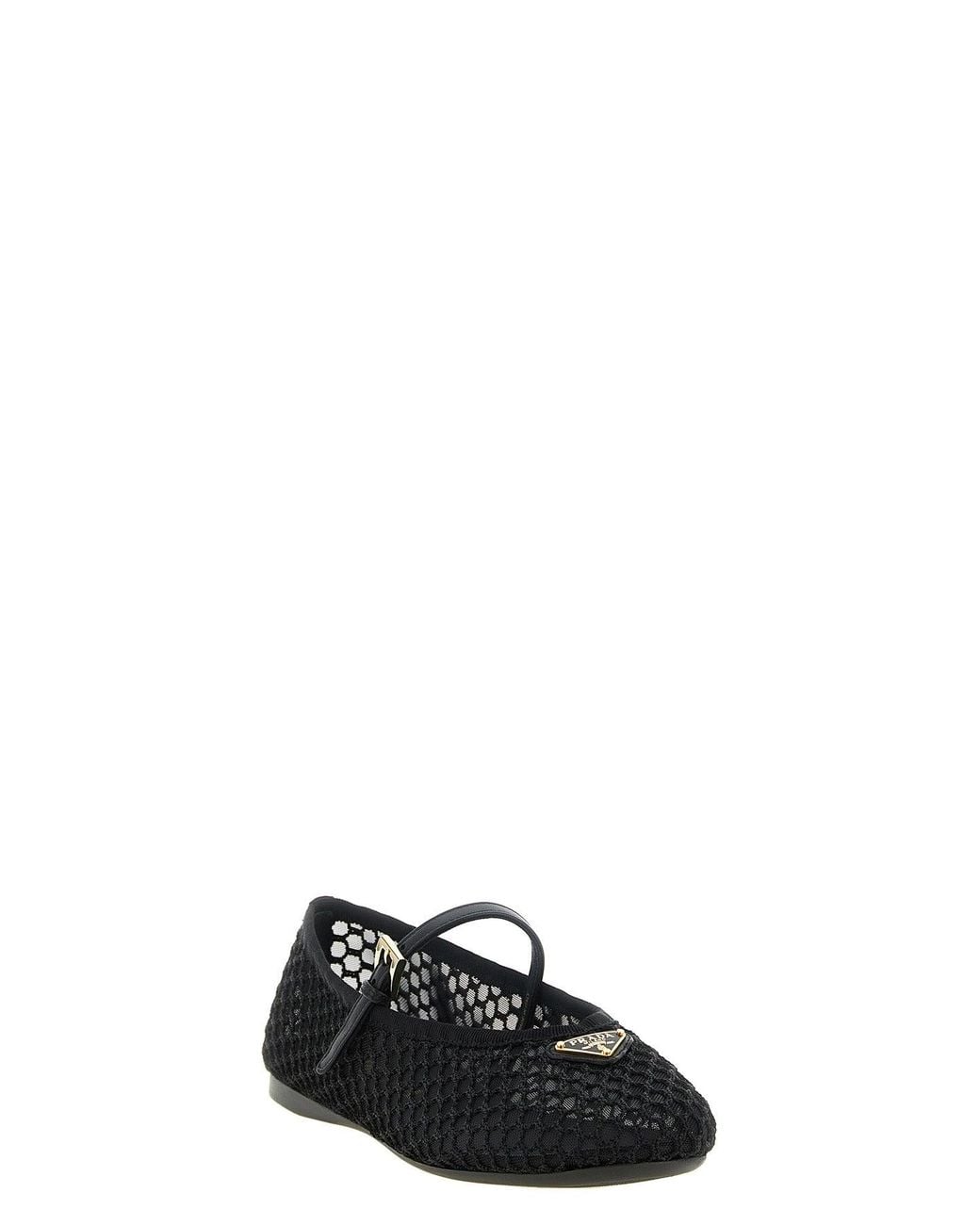 Ballerina Rete Nera di Prada in Black