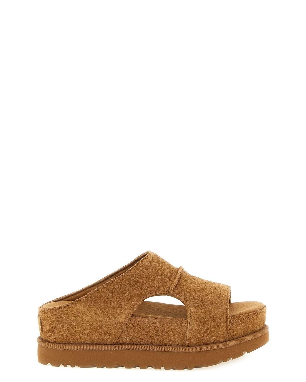 Ugg Brown Slide With Side Cutouts