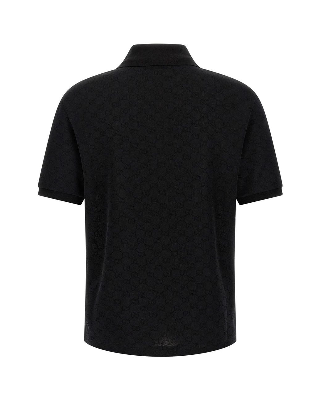 Gucci Black Gg Jacquard Polo Shirt for men