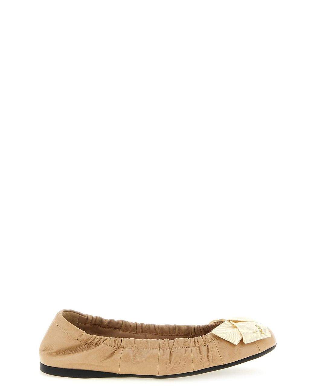 Prada White Bow Ballet Flats