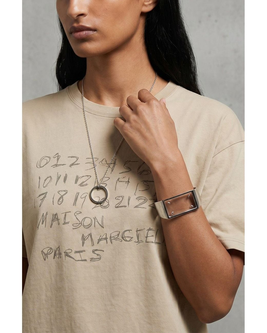 Maison Margiela White 'Logo Ring' Necklace for men