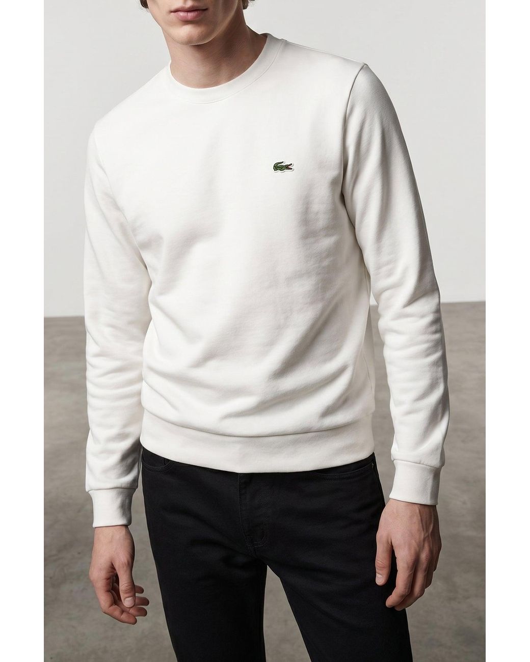 Lacoste White 'Coccodrillo' Sweatshirt for men