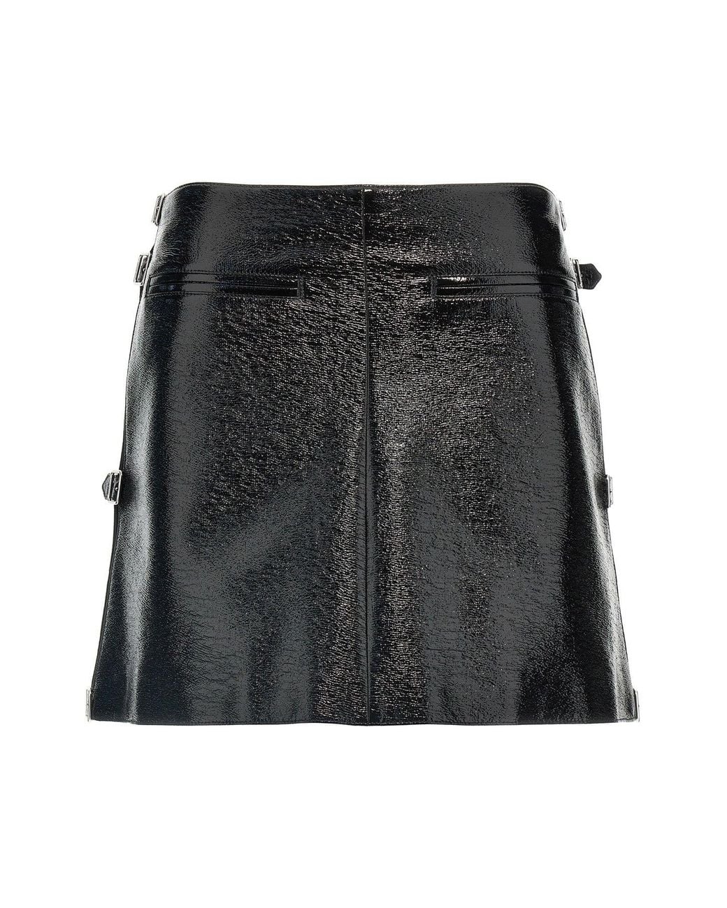 Courreges Black 'Mini Multi Sangle Vinyl' Skirt